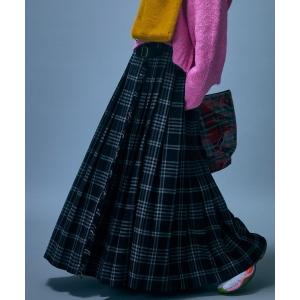 ロング スカート チェックマキシプリーツスカート「大きいサイズ有」GEVS.