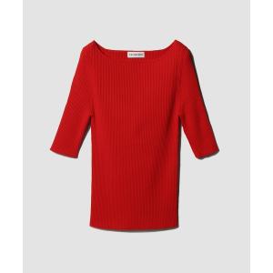 tシャツ ESTNATION / 五分袖ボートネックニット レディース