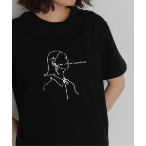 tシャツ 半袖 「HER CLOSET」ガールイラストTシャツ　GIRL ILLUSTRATION TEE レディース メンズ