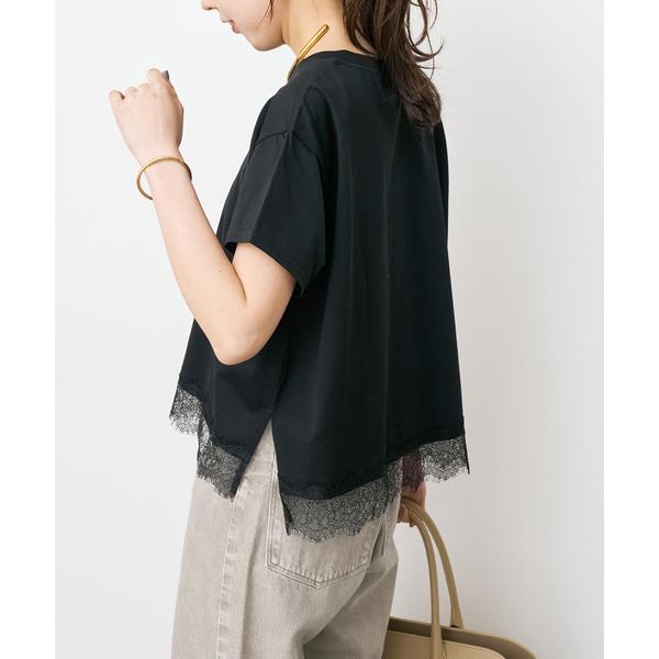 tシャツ 半袖 「追加2」ヘムレース付きTシャツ レディース