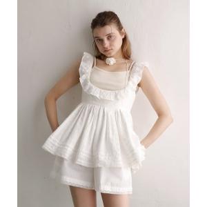 tシャツ 「mieya mieya」PETIT APLON TOP/レースプチエプロントップ レディース