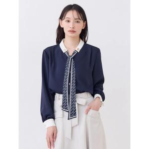ブラウス シャツ スカーフタイドッキングブラウス レディース