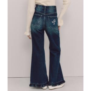 ジーンズ デニム デニムパンツ parisienne frill flare denim / 裾フリル美脚デニムパンツ レディース