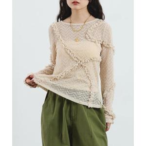 tシャツ FRILL LACE TOP レディース
