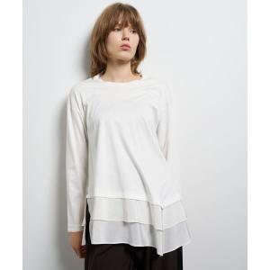 tシャツ レイヤードヘムコンビカットソー レディース
