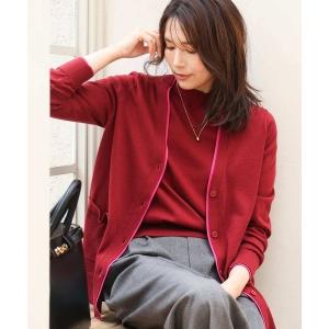 カーディガン 「洗える」配色カラーニットアンサンブル レディース