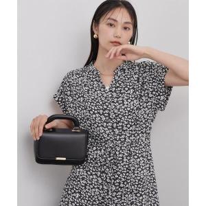 ワンピース 半袖 小花柄スキッパーワンピース「洗濯機OK」