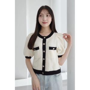 ニット セーター Bicolor knit cardigan/バイカラーニットカーディガン レディース