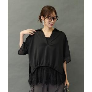 ブラウス シャツ 「JETSET SOLO PLUS」シアーコンビドロストスキッパーシャツ レディース