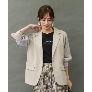 ジャケット テーラードジャケット 「FONT LAB」シアーコンビテーラードジャケット レディース