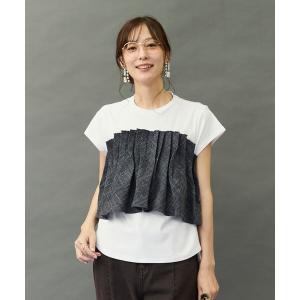 tシャツ 半袖 「FONT LAB」ツイードビスチェコンビTシャツ レディース