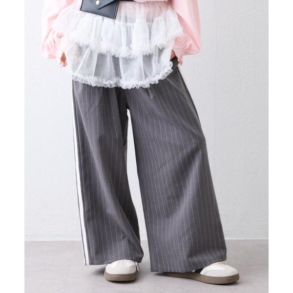 ワイドパンツ パンツ 「KIDS」サイドラインスラックスパンツ キッズ 子供服