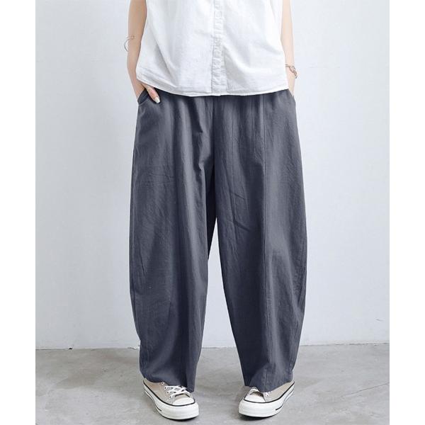 ワイドパンツ パンツ 無地バルーンコクーンパンツ レディース