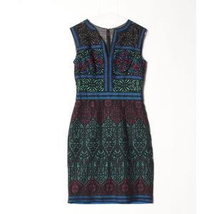 「Tadashi Shoji  」 レースノースリーブワンピース 0 ブラック レディース