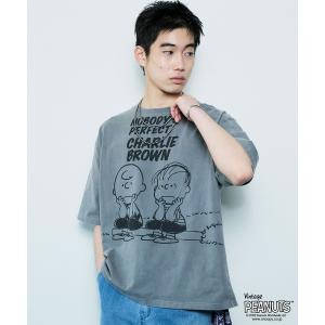 「SNOOPY」 「Vintage PEANUTS」半袖Tシャツ「Johnbullコラボ」 SMALL ブラック メンズ