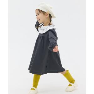 ワンピース ソリフリル襟付き長袖ワンピース キッズ 子供服 女の子