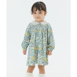 ワンピース アルモフワラーパターン長袖ワンピース キッズ 子供服 女の子