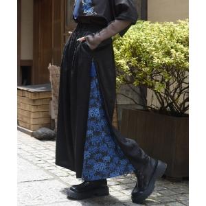 ワイドパンツ パンツ 彼岸花柄×ＪＱパンツ レディース