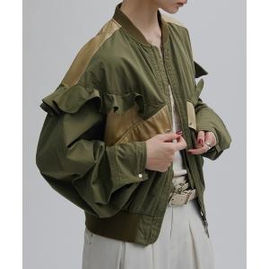 ブルゾン アウター MILITARY NYLON FRILL BLOUSON レディース