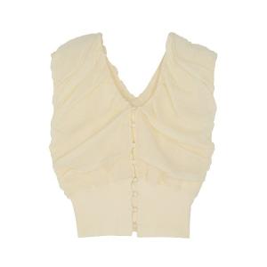 ブラウス シャツ 夏 2WAY FULL GATHER KNIT BLOUSE レディース