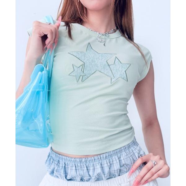 tシャツ 「レーススター」ピタTシャツ レディース