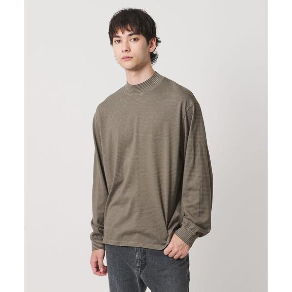 tシャツ 「別注」「YONETOMI」ガーメントダイ モックネック ボーダー Tシャツ メンズ