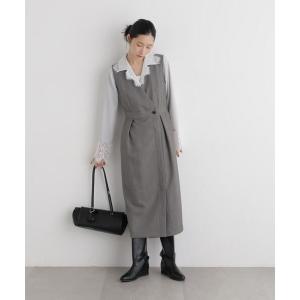 ワンピース シャンブレーシャークスキンカシュクールワンピース