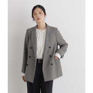 ジャケット テーラードジャケット シャンブレーシャークスキンダブルジャケット(セットアップ可) レディース
