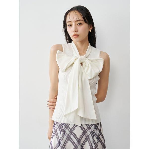 tシャツ ボウタイドッキングノースリプルオーバー レディース