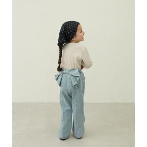 パンツ 「90-150cm」バックリボン ストレッチ フレアデニムパンツ キッズ 子供服 女の子