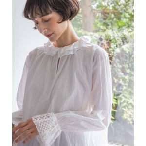 ブラウス シャツ 「natural by clip」ダブルフロントフリルカラーブラウス レディース