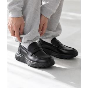 ローファー 「＋6.5cm厚底」スタイルアップ ボリュームソール コインローファー / Midland Footwears 000017 メンズ レディース