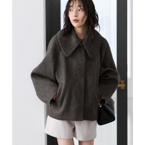 コート アウター ビッグカラーモモンガシャギーショートコート レディース