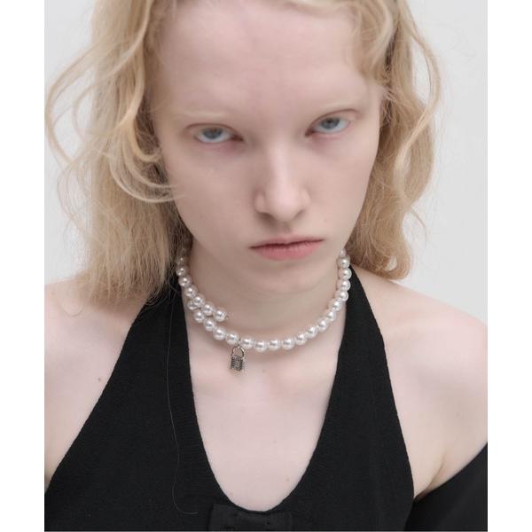 ネックレス Wire Pearl Choker / ワイヤーパールパドロックネックレス レディース ...