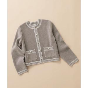 カーディガン シェニールベロア_ベロアライクモールニットジャケット レディース