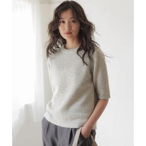 ニット セーター スパンコールヤーン 半袖ニット レディース
