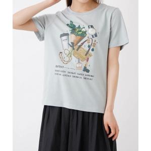 「en recre」 「BEATRICE」半袖Tシャツ 2 ライトブルー レディース