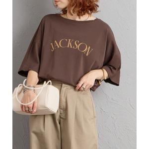 tシャツ 半袖 「MICA＆DEAL/マイカアンドディール」 ワイドシルエット JACKSON ロゴプリントTシャツ レディース
