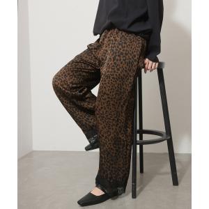 スラックス パンツ 「ARCHIVE STANCE/アーカイブスタンス」レースヘムレオパードパンツ レディース