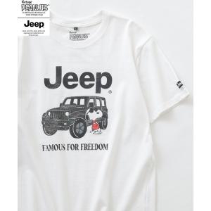 tシャツ PEANUTS×JEEP ピグメントプリントTシャツ 半袖 メンズ レディース