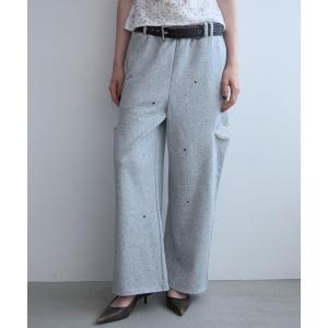スウェットパンツ ジャージ BIJOU SLIT SWEAT PANTS/ビジュースリットスウェットパンツ レディース