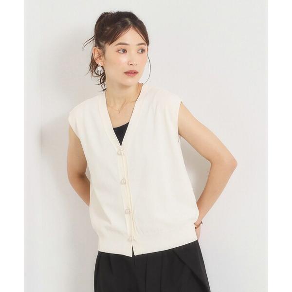 ニット セーター 「冷感／UV」前開きニットジレ レディース