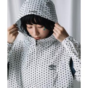 ブルゾン ジャンバー 「UNISEX」ALAND×UMBRO／ドット切り替えナイロンブルゾン レディース メンズ