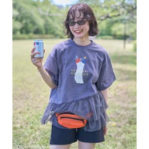 tシャツ emae×水曜日のネコ　フリルTee レディース