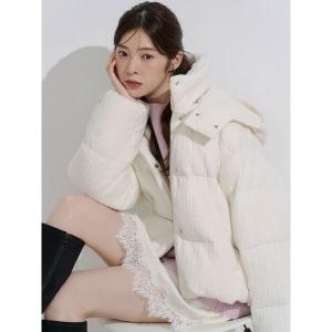 ダウンコート ダウンジャケット 2WAYフード付きアライドショートニットダウン レディース