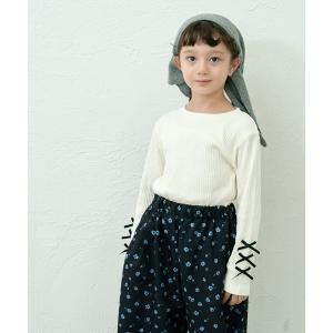 tシャツ 「90-150cm」綿100% 袖リボン付き リブロンT キッズ 子供服 女の子