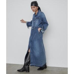 ワンピース 「洗える/3サイズ展開」デニムマキシワンピース