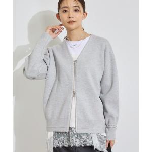 カーディガン 「ミラノリブ編み」ジップニットブルゾン レディース