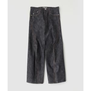 ジーンズ NVRFRGT / ネヴァーフォーゲット 3D TWISTED WIDE LEG JEANS INDIGO メンズ