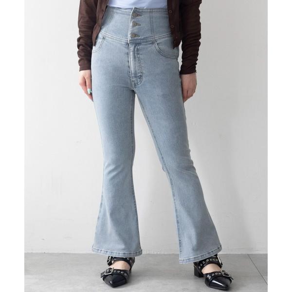 ジーンズ デニム デニムパンツ WEGO/「26年秋冬新作」ハイウエストストレッチフレアデニムパンツ...